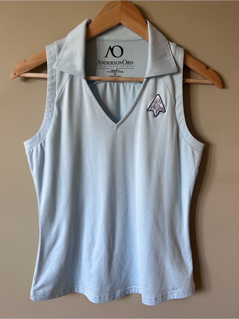 Anderson Ord Golf Women’s Sky Blue Sleeveless Polo Tank